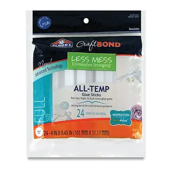 ELMERS CORPORATION Elmer's CraftBond All-Temp Full-Size Hot Glue Sticks – Pack of 24