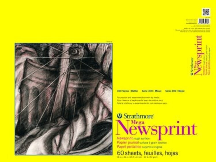 PACON/STRATHMORE Strathmore 300 Series Newsprint – Smooth & Rough, 32 lb