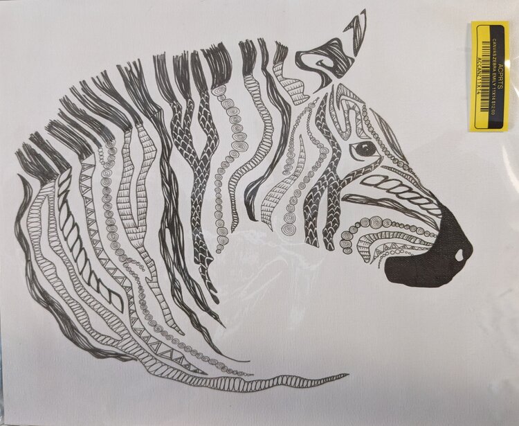 ARTIST CORNER CANVAS ZEBRA 11X14