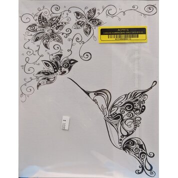 ARTIST CORNER CANVAS HUMMINGBIRD DAISY 8X10