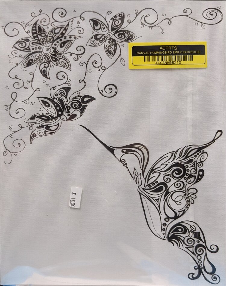 ARTIST CORNER CANVAS HUMMINGBIRD DAISY 8X10