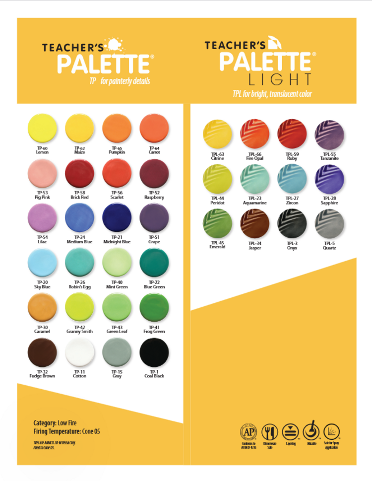 AMACO AMACO Teacher's Palette® & Teacher's Palette Light® Glaze – Pint