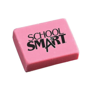 SCHOOL SMART Pink Block Eraser – Medium