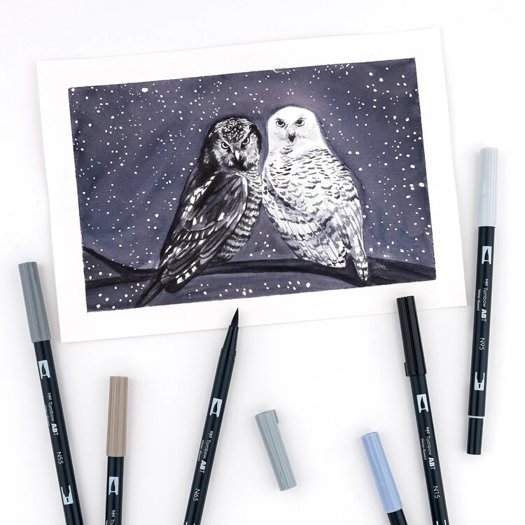 TOMBOW Tombow Dual Brush Pen – Grays & Blacks