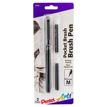 PENTEL Pentel Pocket Brush Pen with Pigment Ink – Black