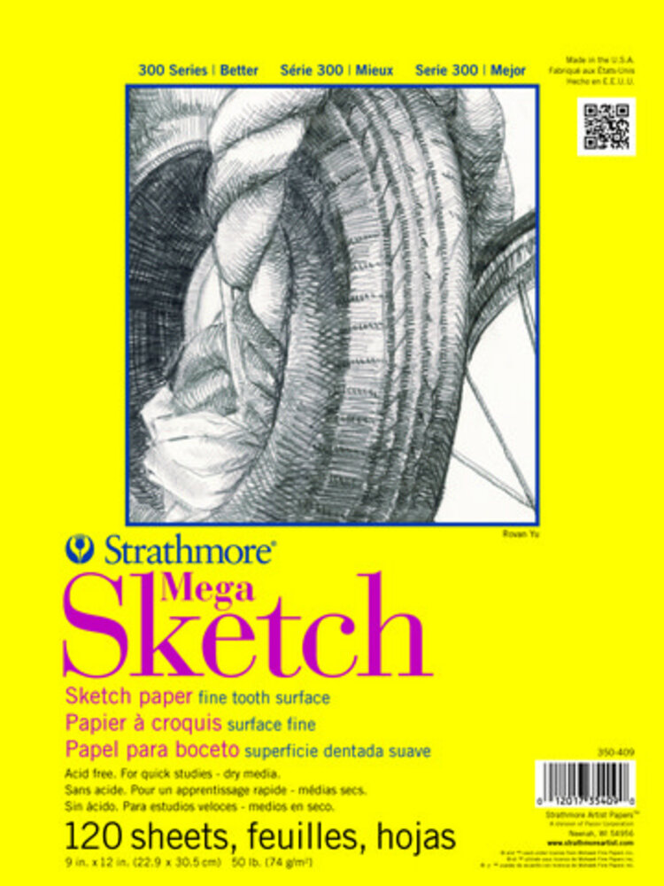 PACON/STRATHMORE Strathmore 300 Series Sketch Pad – Regular Surface for Mixed Dry Media