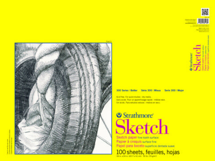 PACON/STRATHMORE Strathmore 300 Series Sketch Pad – Regular Surface for Mixed Dry Media