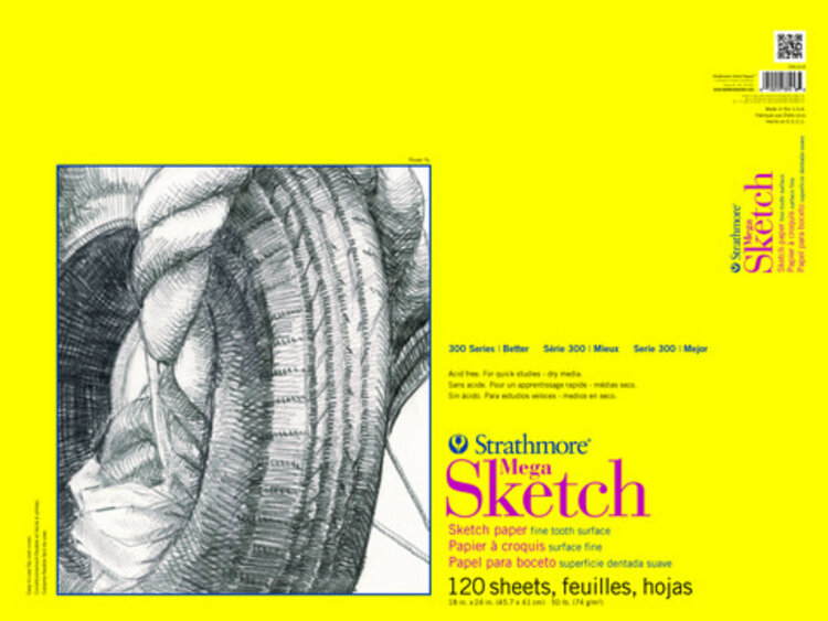 PACON/STRATHMORE Strathmore 300 Series Sketch Pad – Regular Surface for Mixed Dry Media