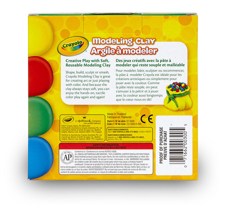 CRAYOLA Crayola Modeling Clay Pack, 4 Primary Colors