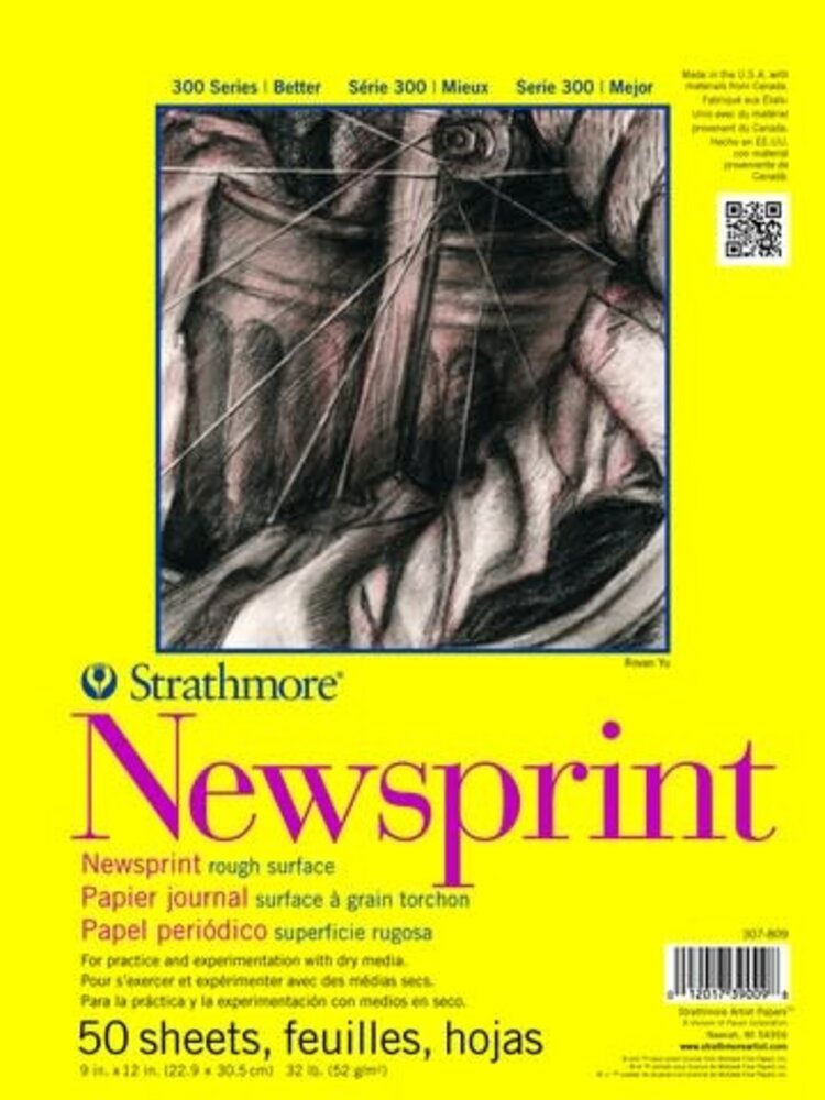 PACON/STRATHMORE Strathmore 300 Series Newsprint – Smooth & Rough, 32 lb