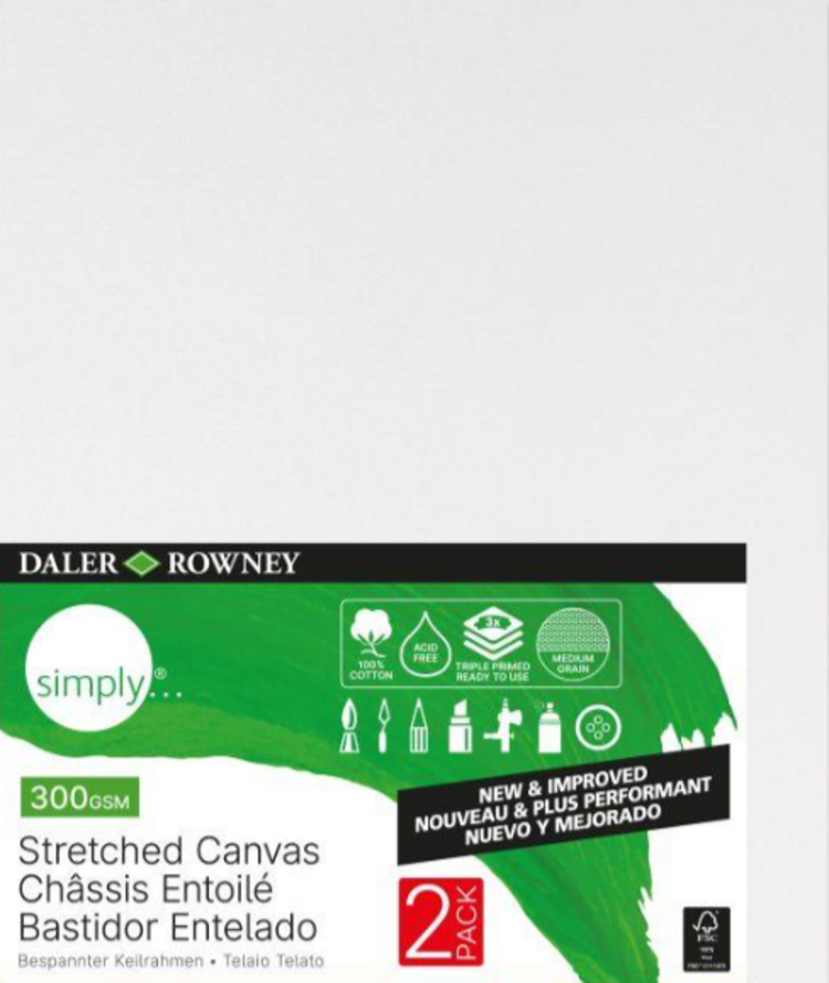 DALER-ROWNEY/FILA CO DALER SIMPLY STRETCHED CANVAS 16X20 2/PK