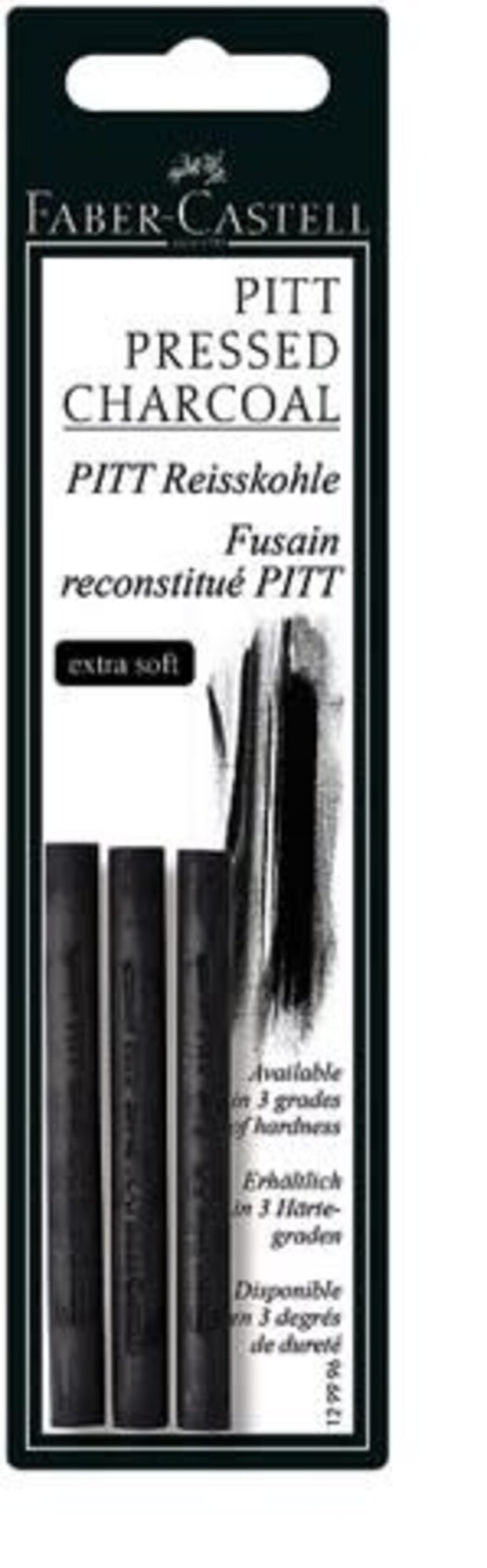 FABER-CASTELL USA Faber-Castell Pitt Compressed Charcoal Stix – Rich Black, Smooth Laydown