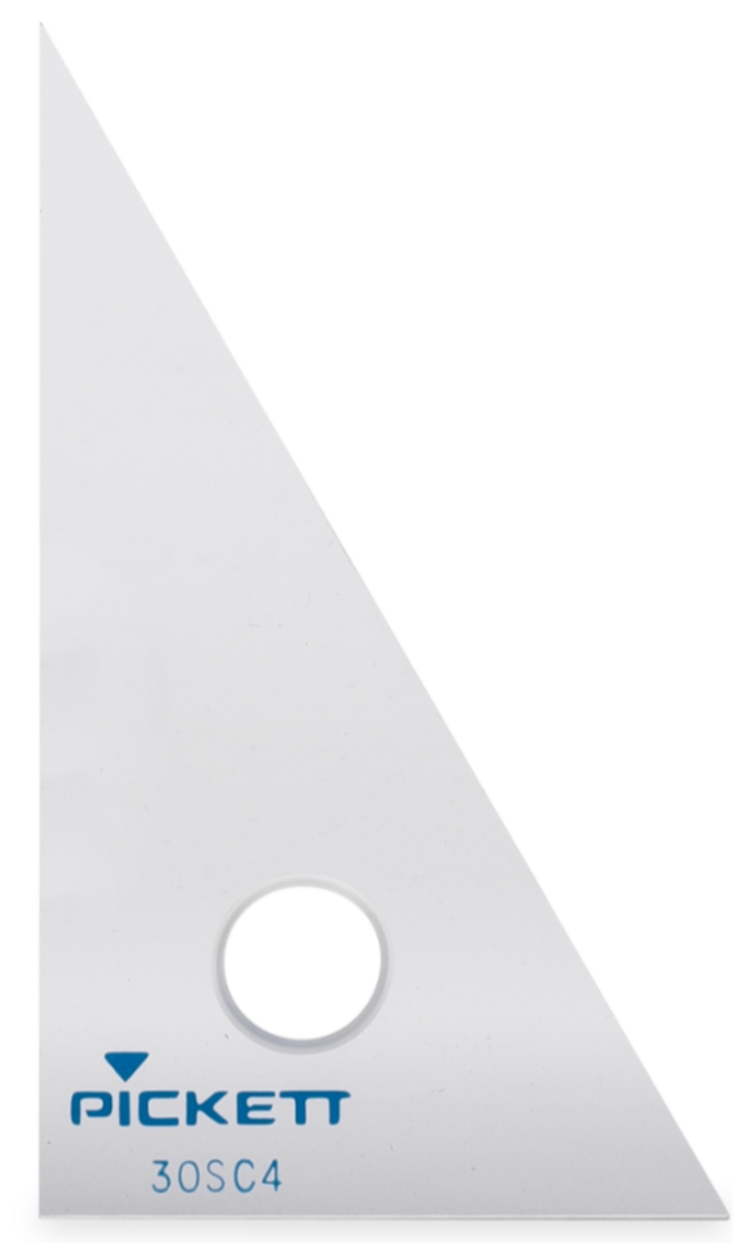 CHARTPAK, INC. Pickett Clear Scholastic Triangle – 4″, 30 / 60° Durable Acrylic