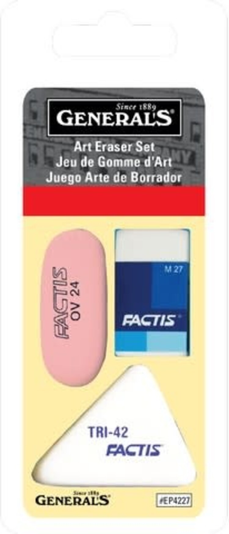 GENERAL PENCIL CO., INC. Factis Art Eraser Set – Assorted Erasers for Graphite, Charcoal & Pastel