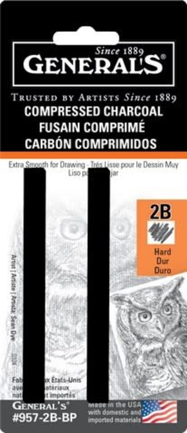 GENERAL PENCIL CO., INC. General Pencil Compressed Charcoal Sticks – Assorted Sets for Artists