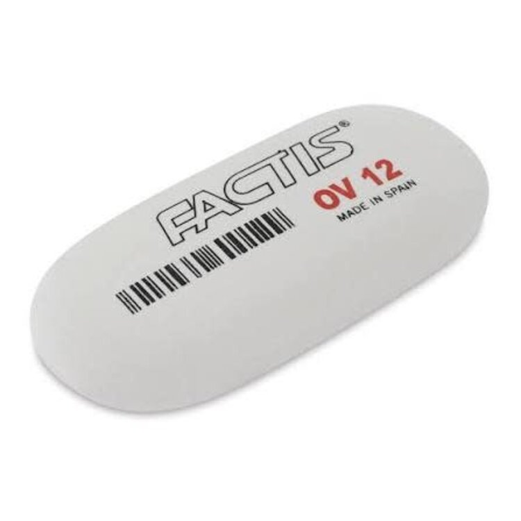 GENERAL PENCIL CO., INC. White Vinyl Oval Eraser – Smudge-Free for Charcoal, Graphite & Pastel