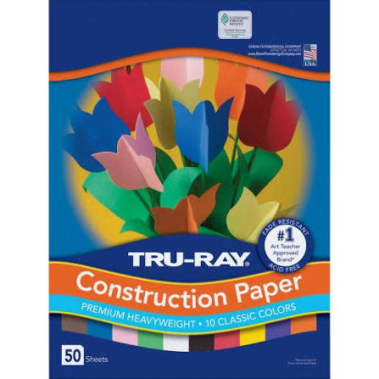 PACON/STRATHMORE Tru-Ray Construction Paper – 50 Sheet Pack