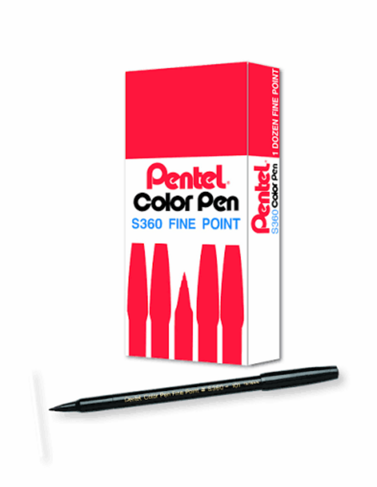 PENTEL Pentel Color Pen – Black Fine Tip Marker