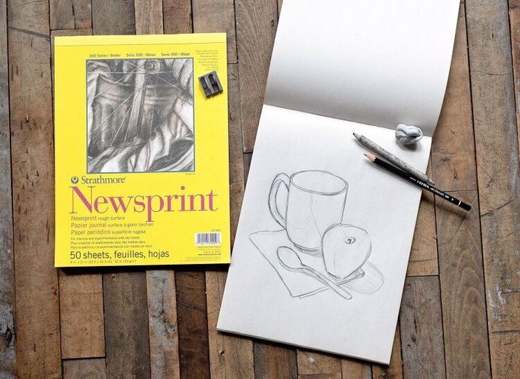 PACON/STRATHMORE Strathmore 300 Series Newsprint – Smooth & Rough, 32 lb