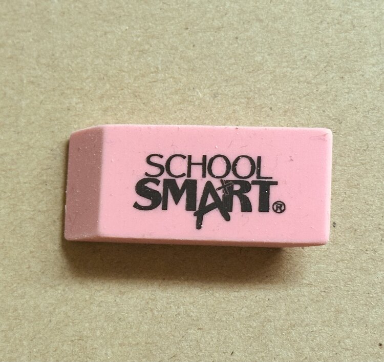 SCHOOL SMART School Smart Small Pink Beveled Block Erasers