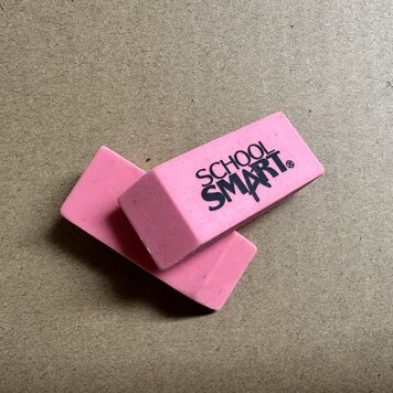 SCHOOL SMART School Smart Small Pink Beveled Block Erasers