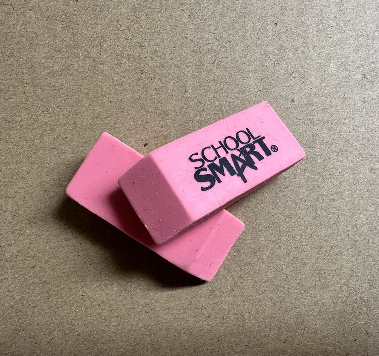 SCHOOL SMART School Smart Small Pink Beveled Block Erasers
