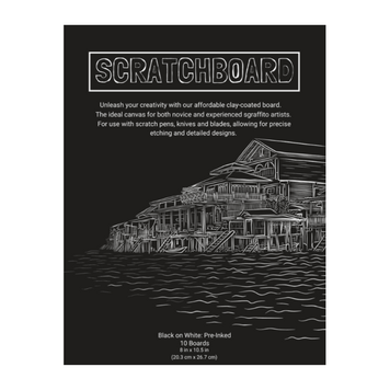 SCRATCH ART Artist Corner Scratchboard Pack – Black Pre-Inked Boards, Pack of 10