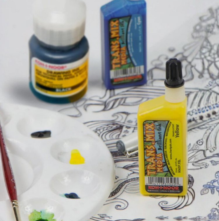 KOH-I-NOOR Trans-Mix Media Professional Drawing Inks – Vegan Pigment-Based