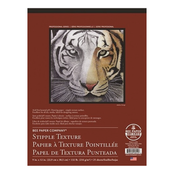 BEE PAPER Bee Stipple Texture Paper Pad, Tapebound, 9x12, 25 Sheets
