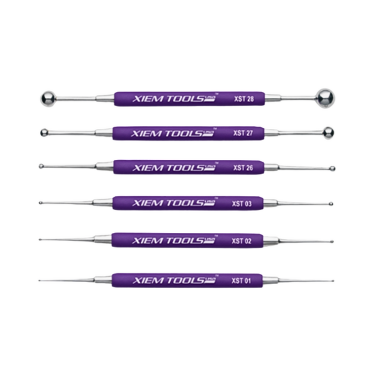 XIEM Double-Ended Stylus Tools – Stainless Steel Ball Embossing Tools