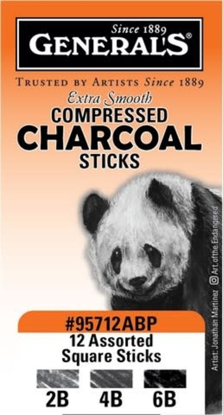 GENERAL PENCIL CO., INC. General Pencil Compressed Charcoal Sticks – Assorted Sets for Artists