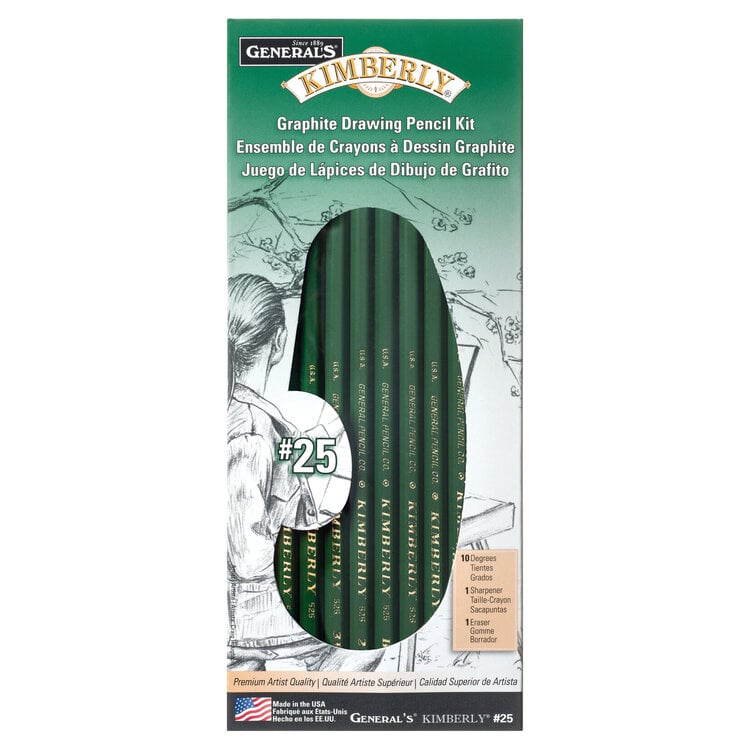 GENERAL PENCIL CO., INC. General's® Kimberly® #25 Graphite Drawing Kit – 12 Piece