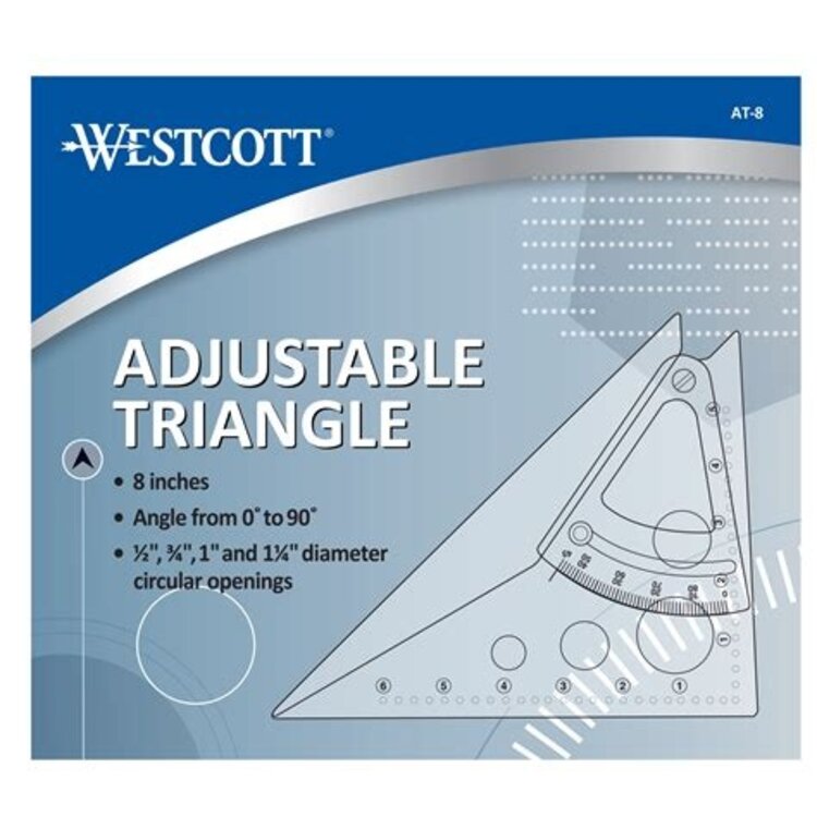 ACME UNITED CORPORATION Westcott 8" Adjustable Triangle – AT-8