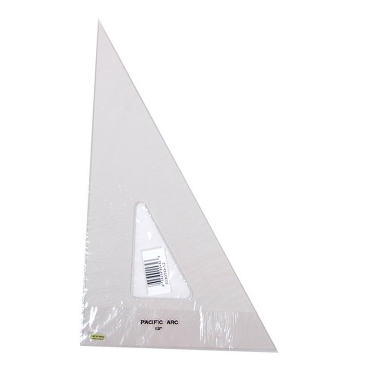 PACIFIC ARC Pacific Arc Topaz Acrylic Triangle with Inking Edge – 30°/60°/90°, 12"