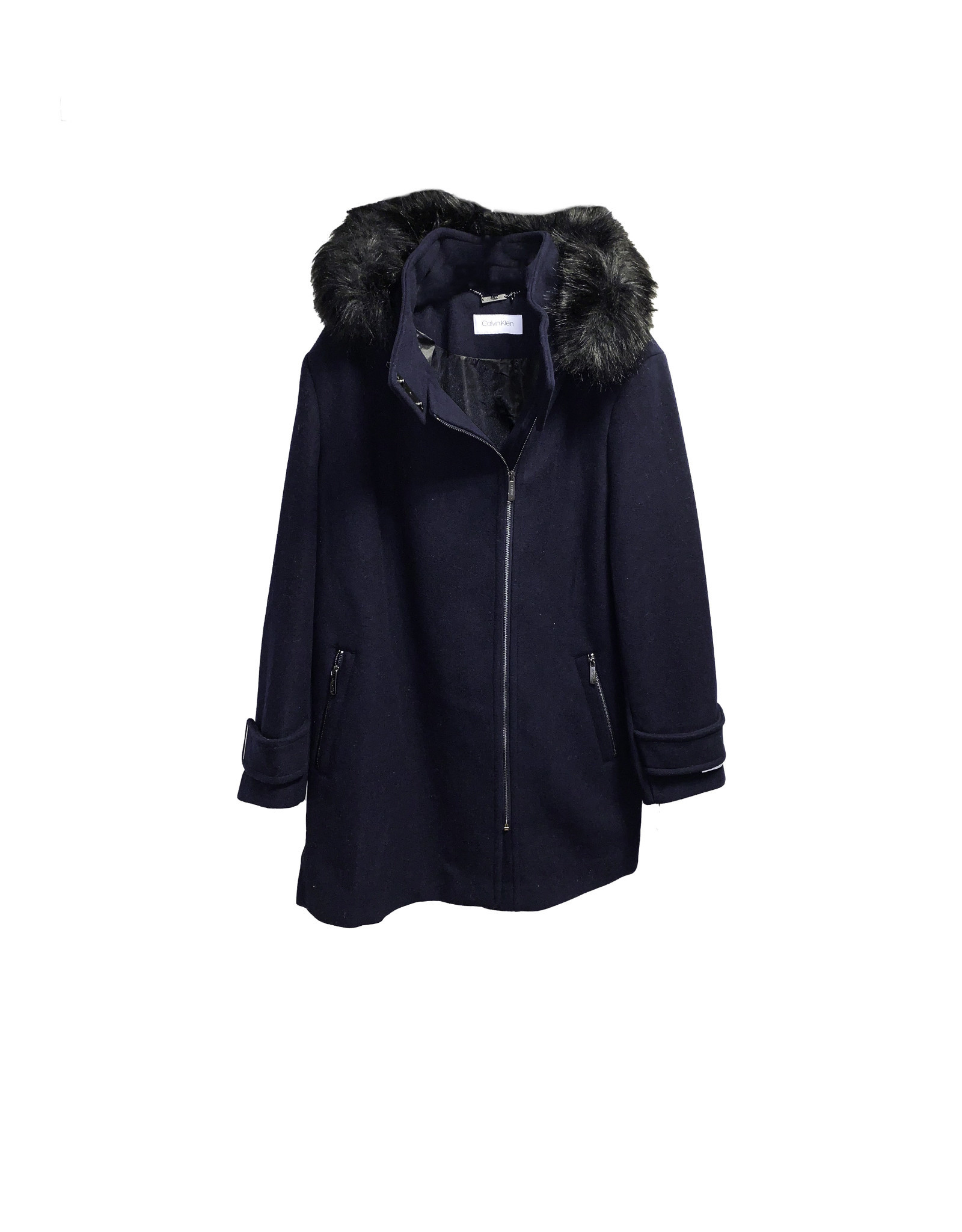 Calvin Klein Calvin Klein Hooded Wool Parka with Faux Fur