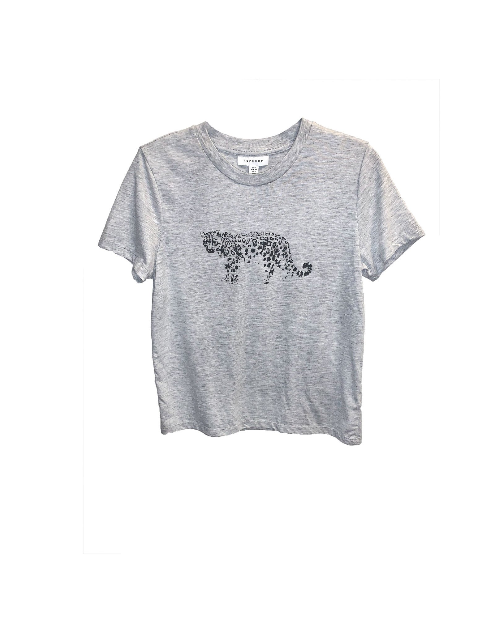 TOPSHOP TOPSHOP Snow Leopard T-shirt in Light Grey