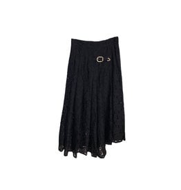 Maje MAJE Buckled Asymmetric Lace Skirt