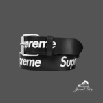 Supreme Repeat Leather Belt Black