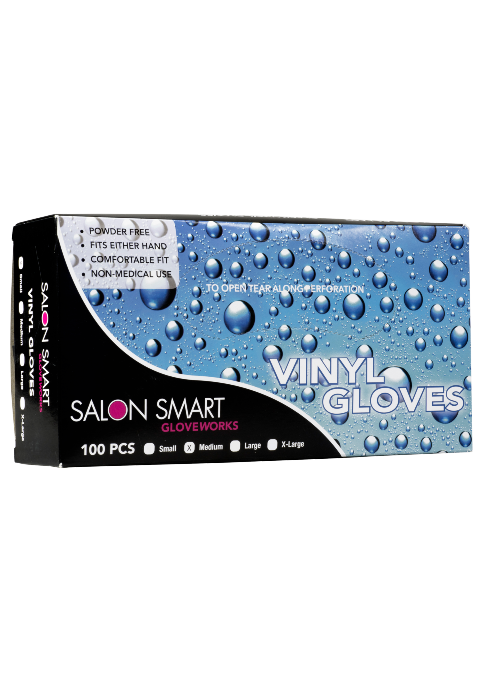 Salon Smart Salon Smart Black Vinyl Gloves - Medium - Box 100pcs