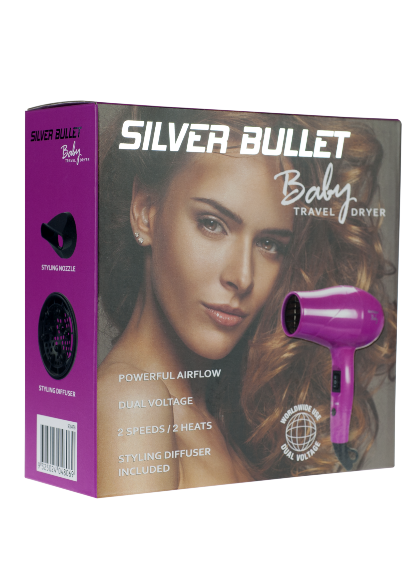 Silver Bullet Silver Bullet Baby Travel Hair Dryer 1200W - Pink