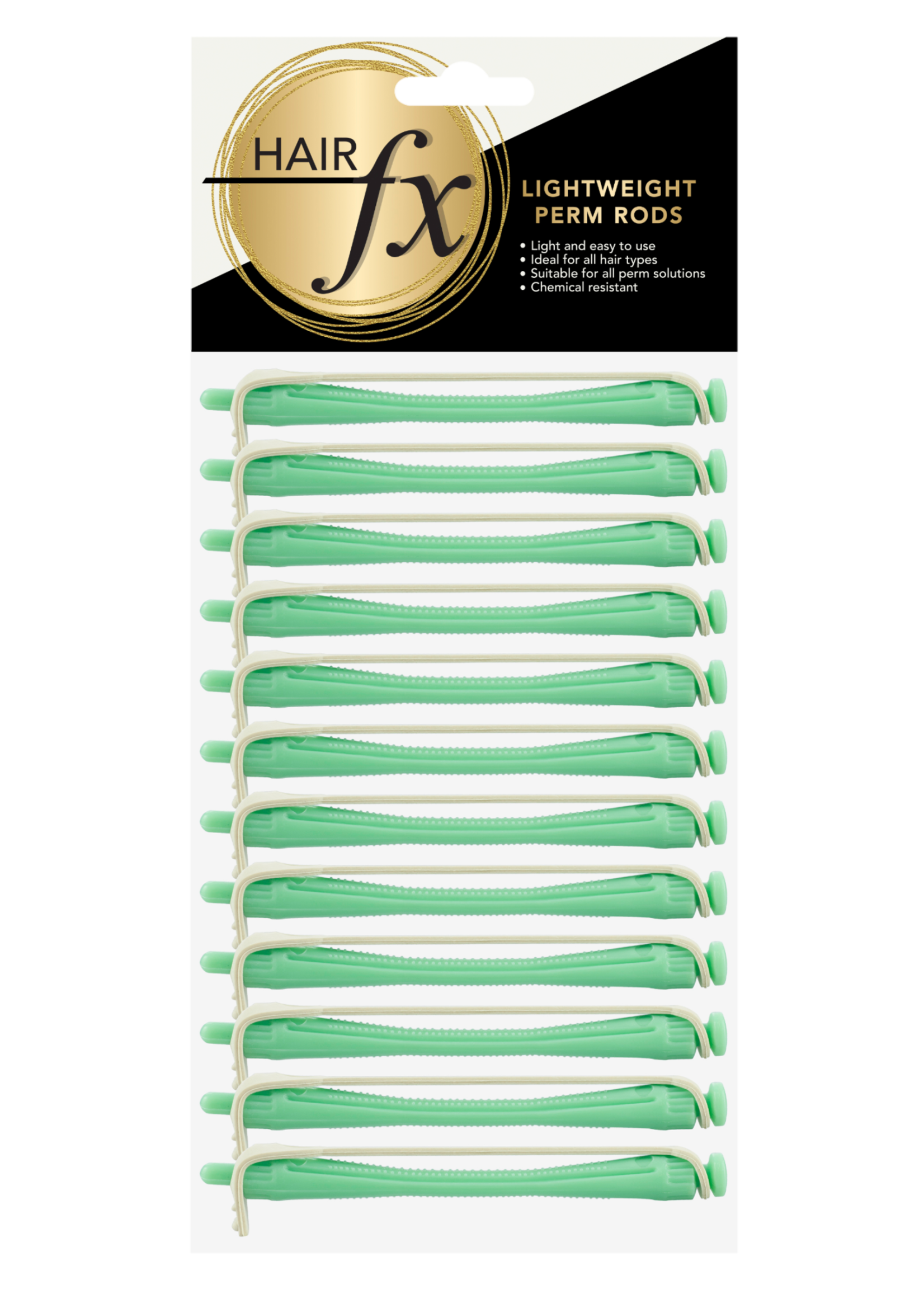 Hair FX Hair FX Lightweight Perm Rods 5mm Green 12pk