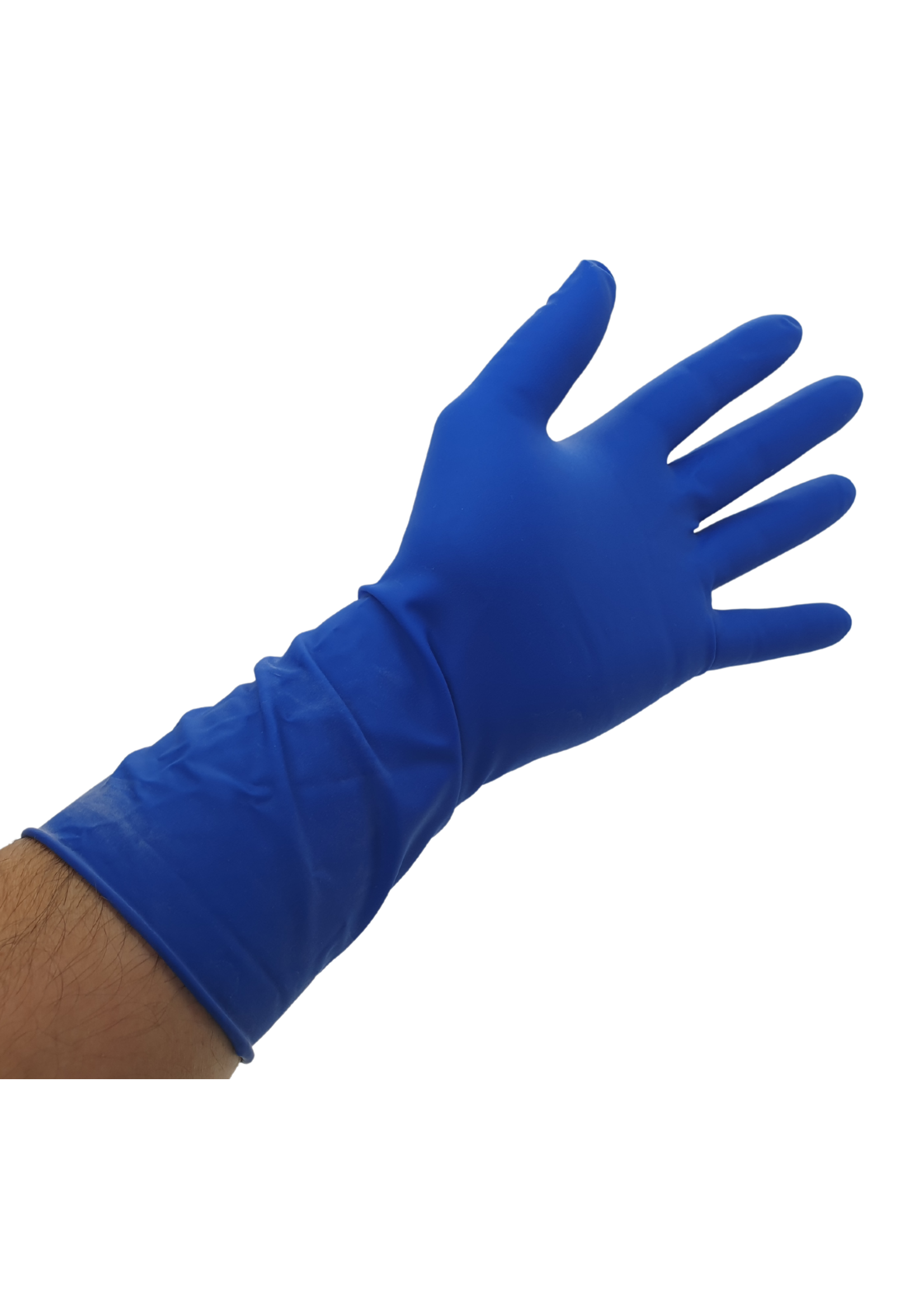 Bastion Bastion Latex High Risk Long Cuff Blue Powder Free Gloves - Large - Box 50pcs