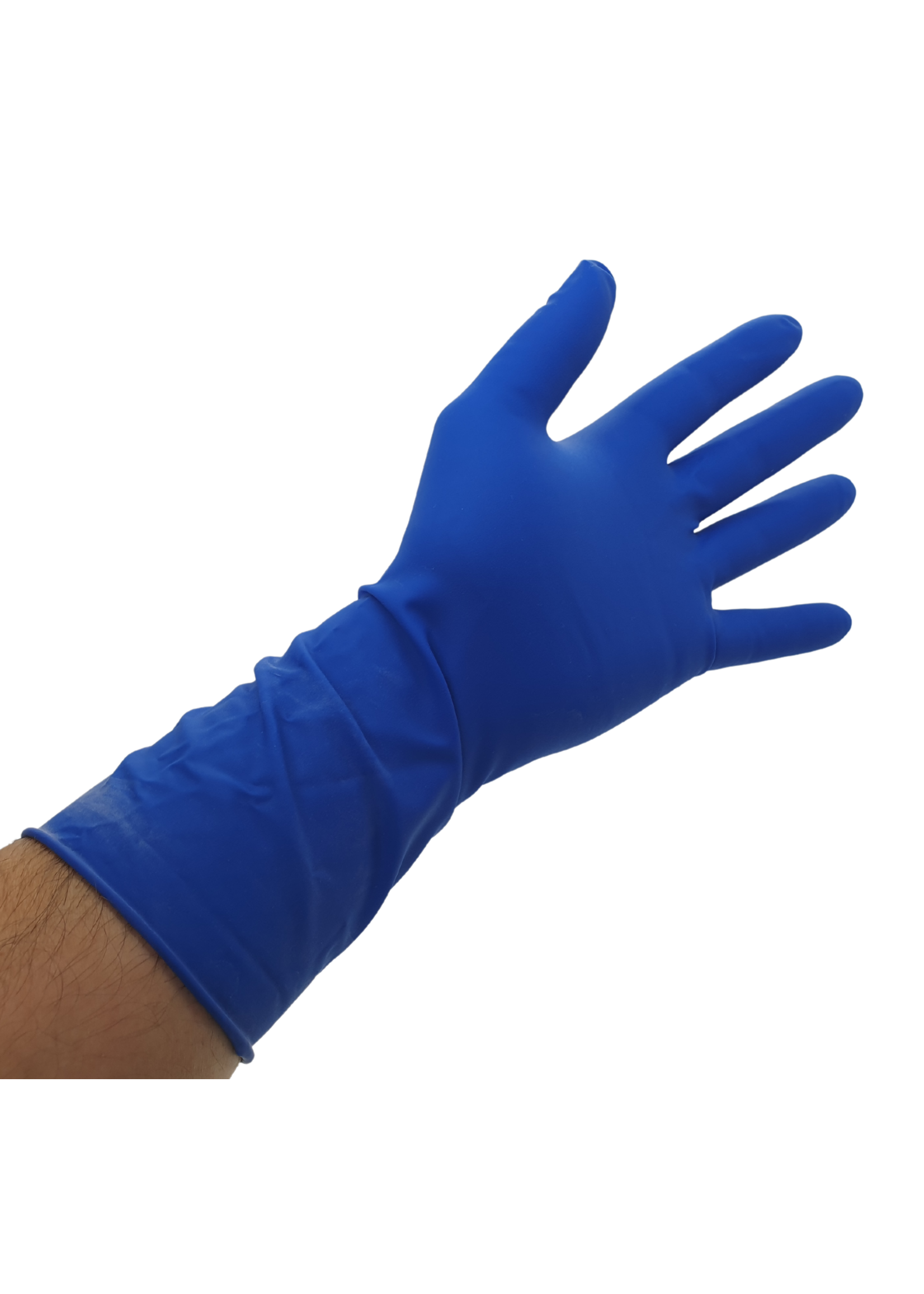 Bastion Bastion Latex High Risk Long Cuff Blue Powder Free Gloves - Large - Pair