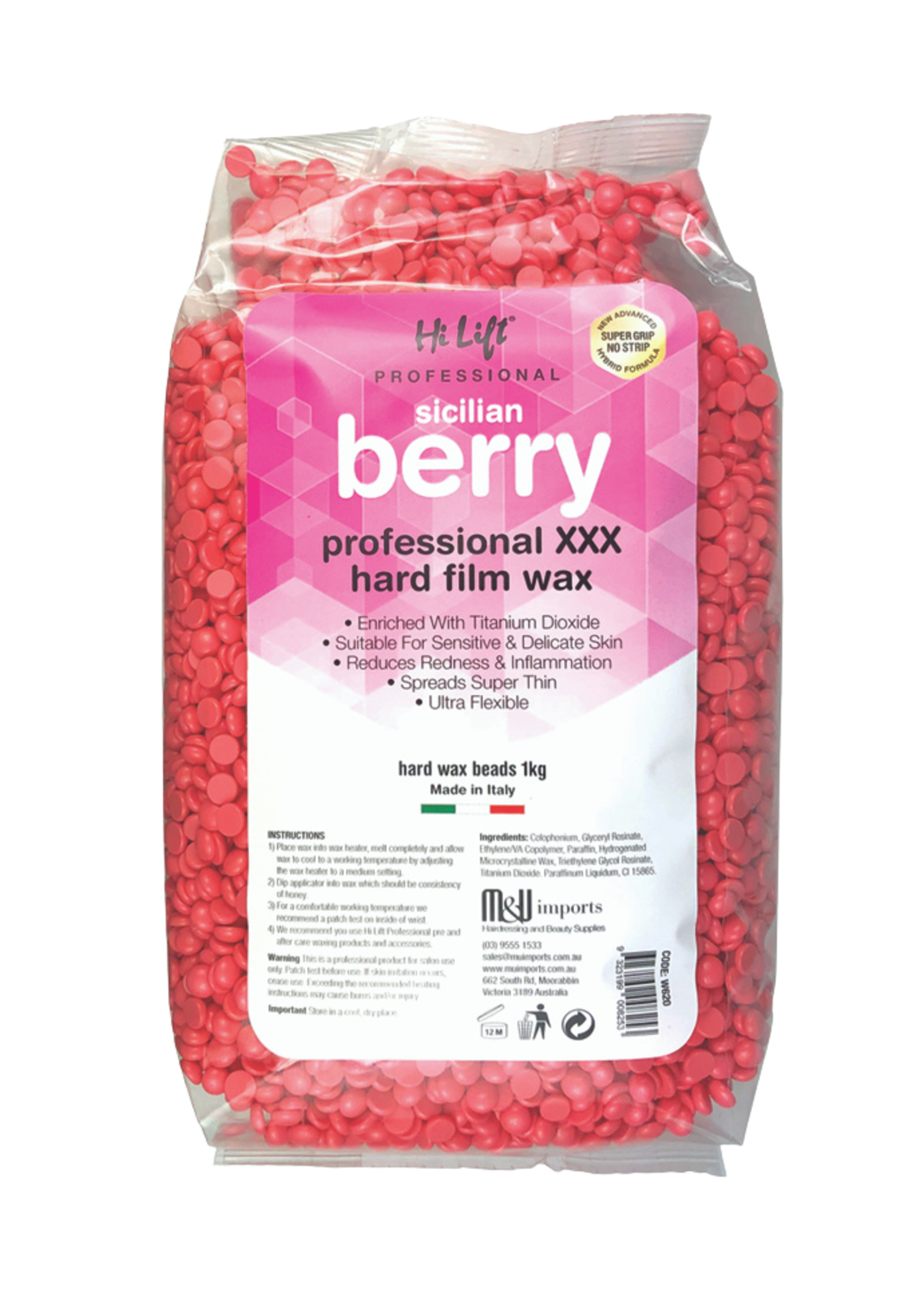 Hi Lift Hi Lift Hot Wax Beads 1Kg - Sicilian Berry