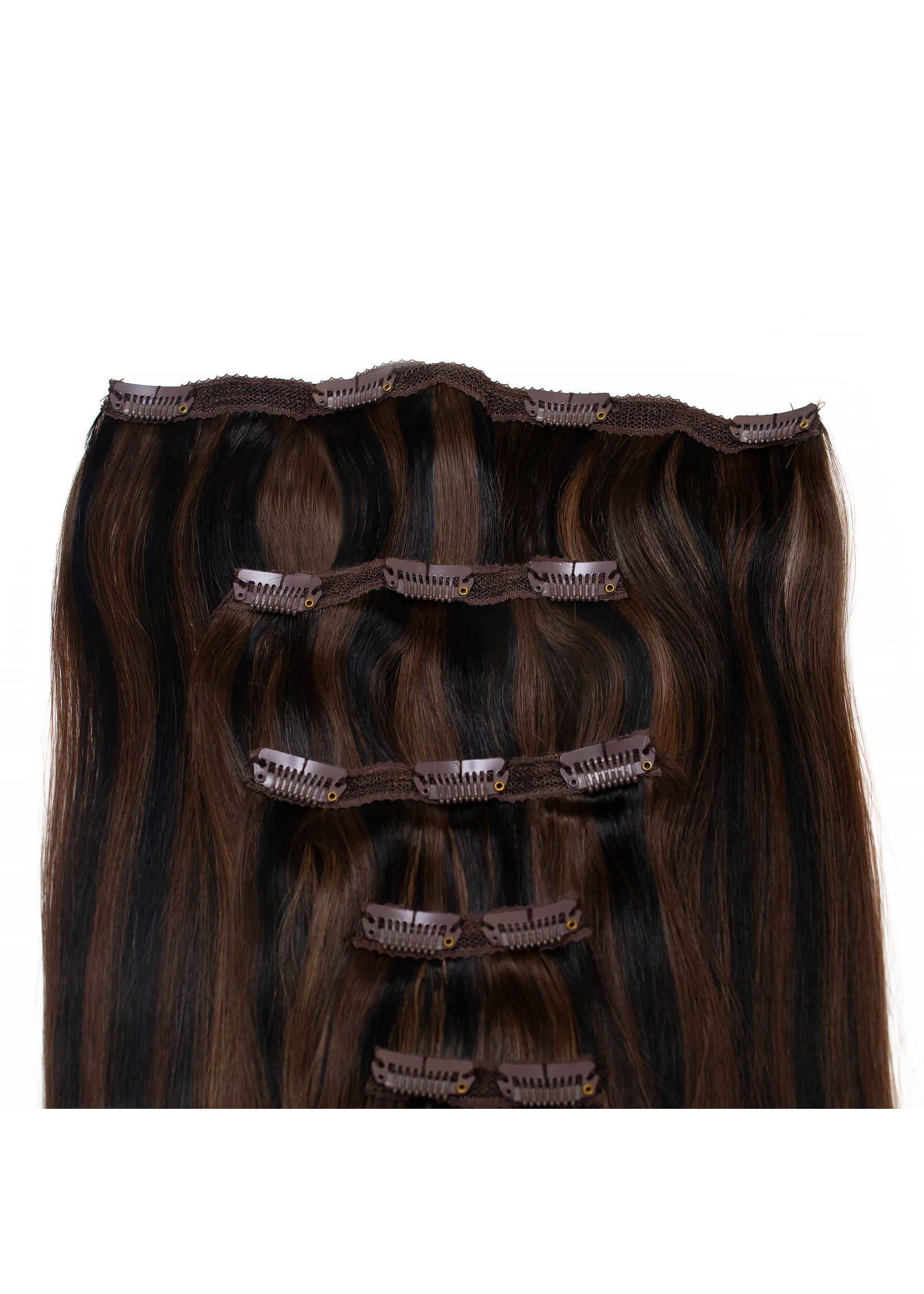 Seamless1 Seamless1 Human Hair Clip-in 5pc Hair Extensions 21.5 Inches - Mocha Blend