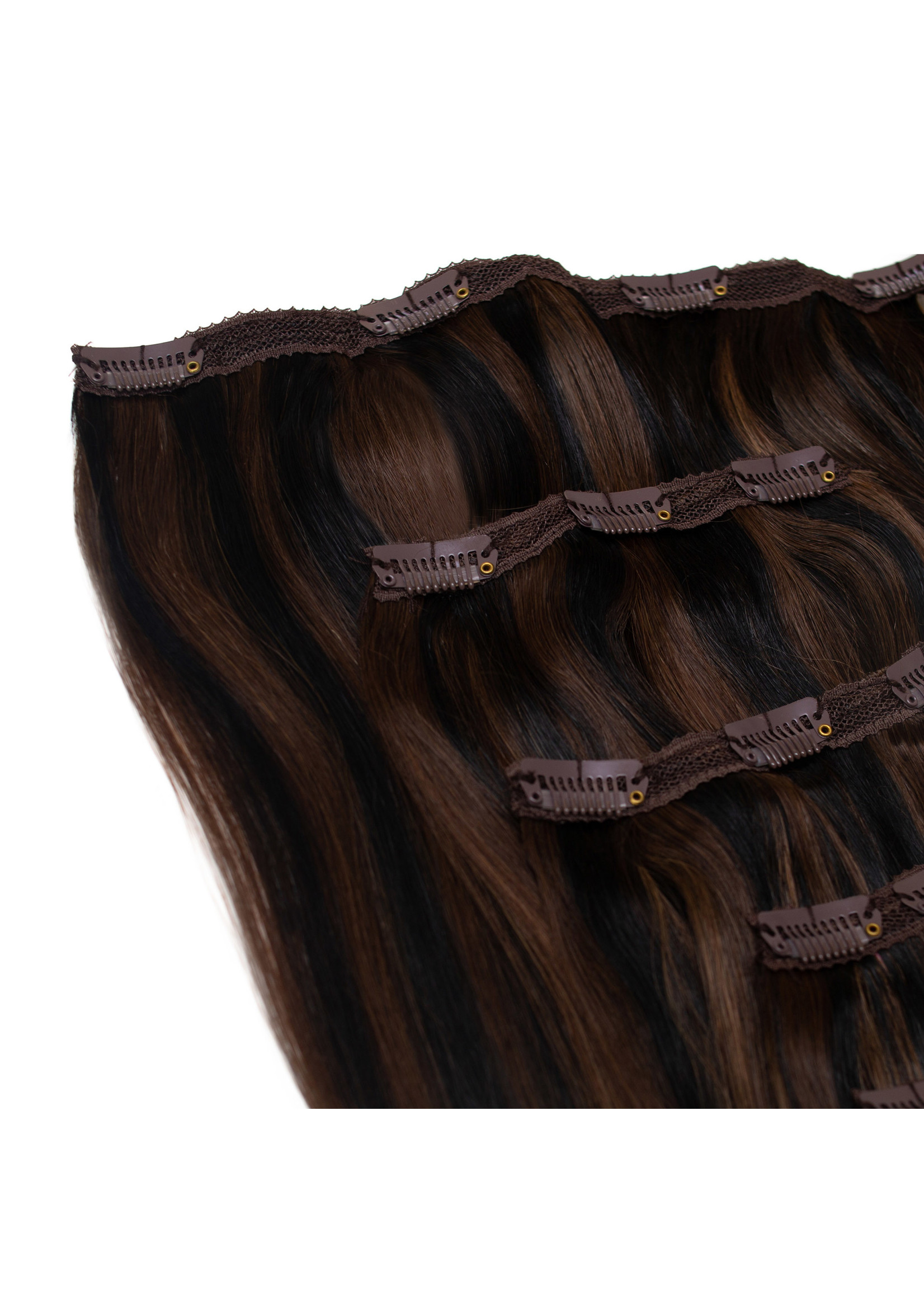 Seamless1 Seamless1 Human Hair Clip-in 5pc Hair Extensions 21.5 Inches - Mocha Blend