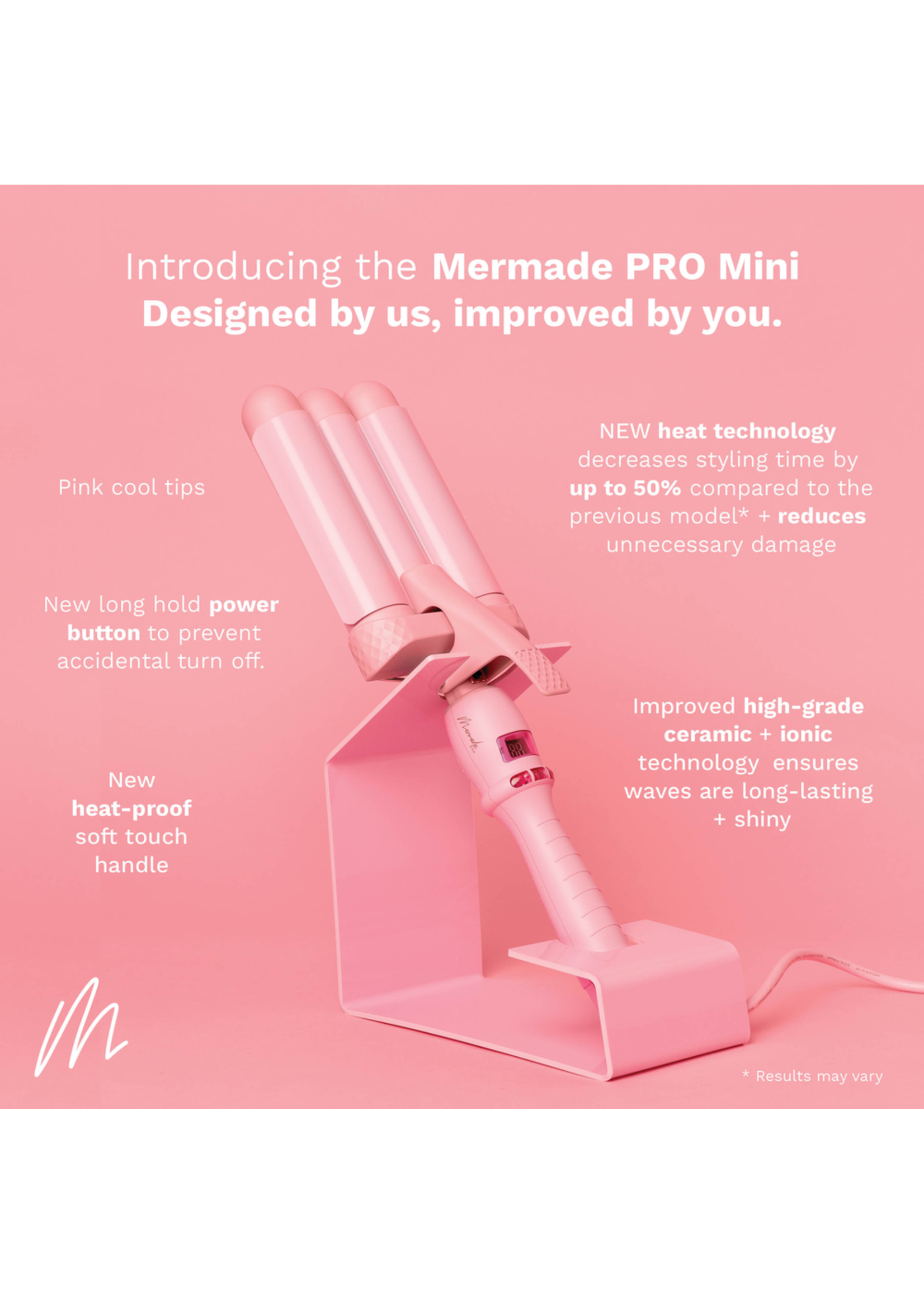 Mermade Hair Mermade Pro Mini Waver Pink 25mm