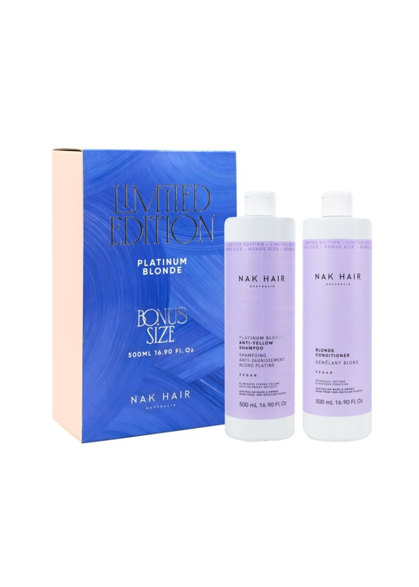 Nak Nak 500ml Platinum Blonde Shampoo & Conditioner Duo