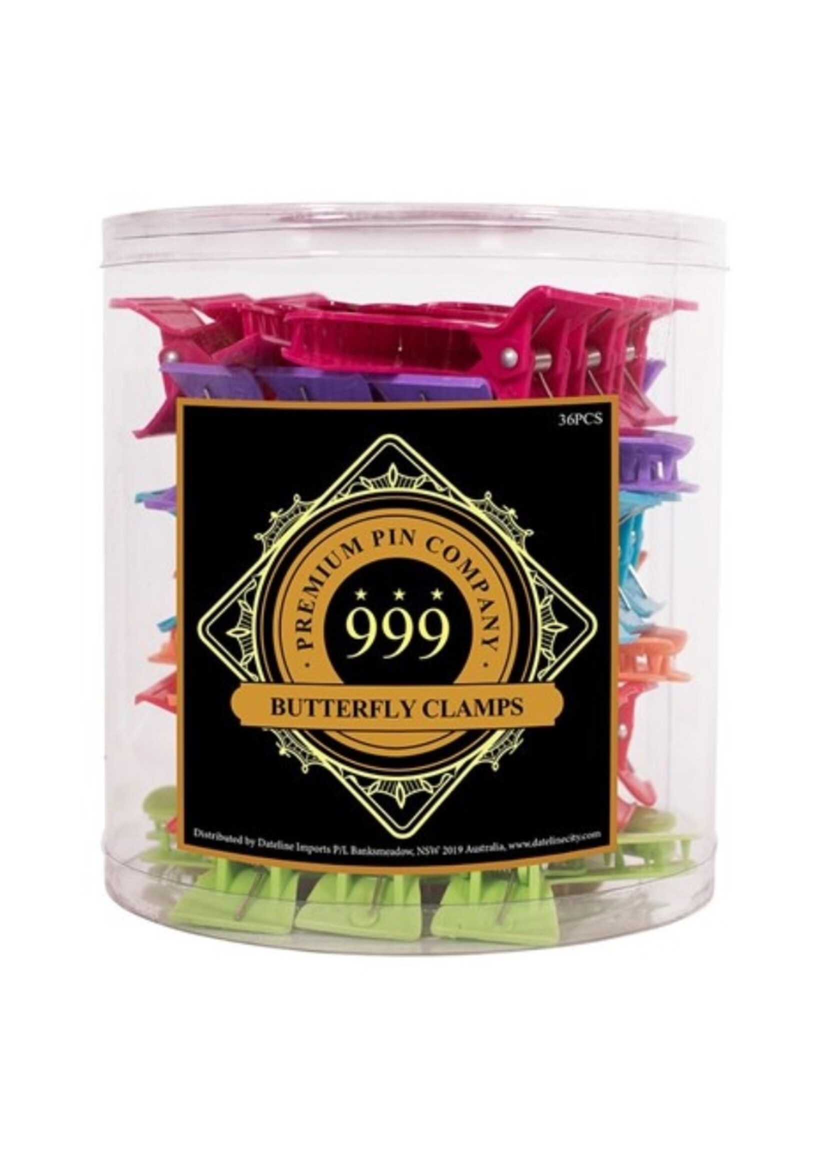 999 Premium Pin Company 999 Butterfly Clip Large Coloured Tub 36pcs