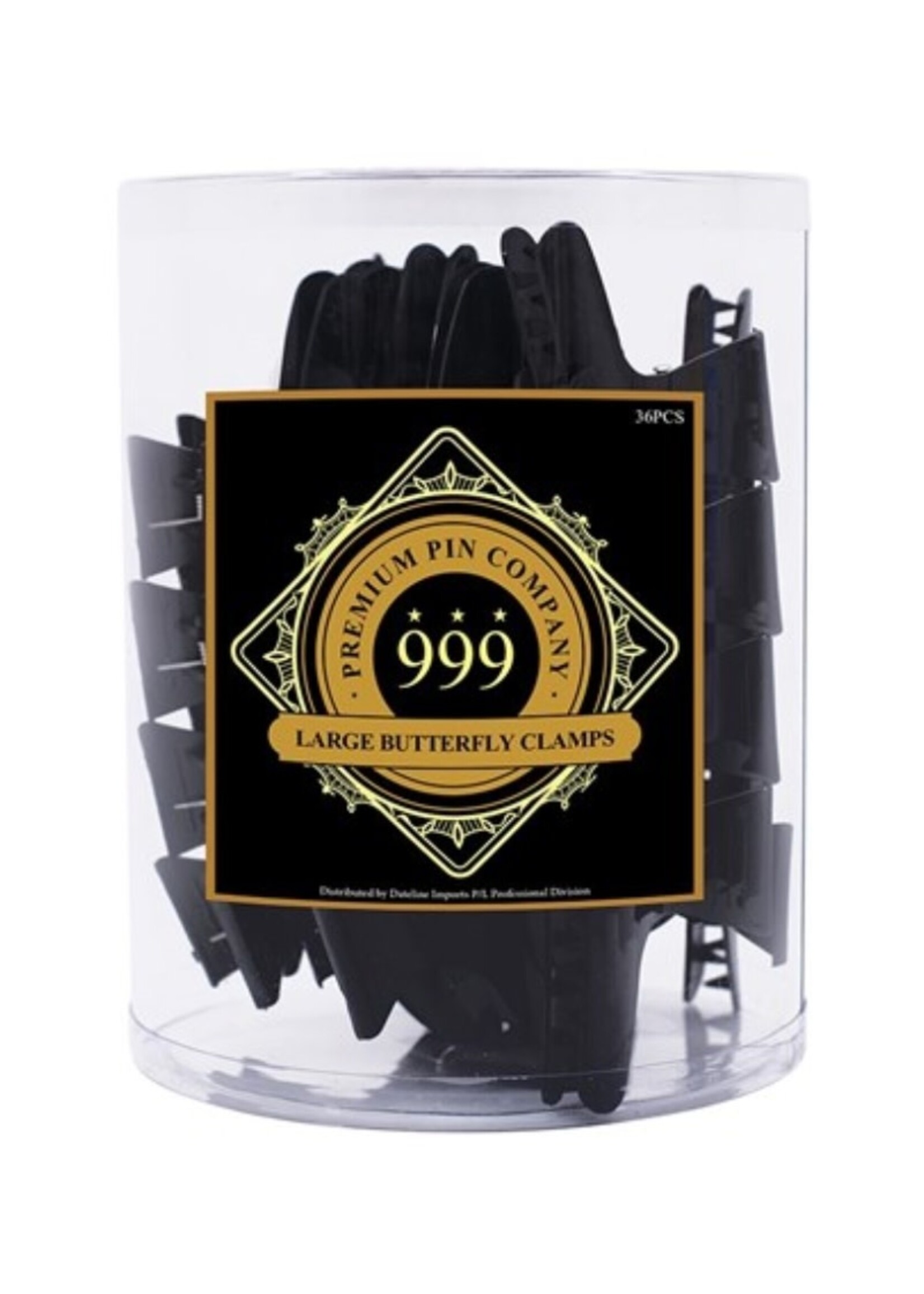 999 Premium Pin Company 999 Butterfly Clip Large Black Tub 36pcs